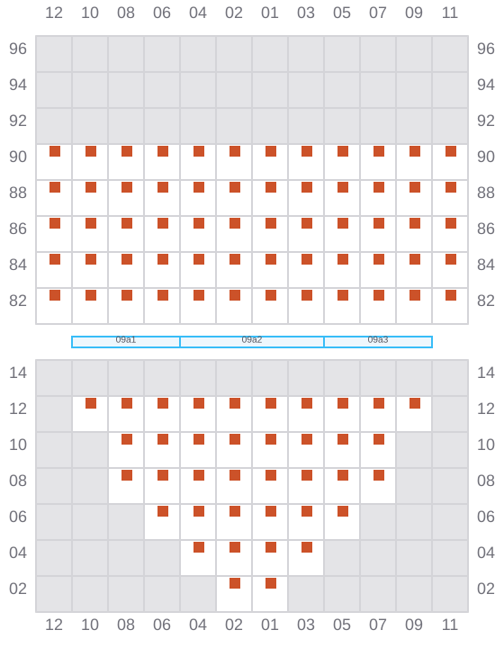 Bay 009 view and slots of DORIS OCEAN