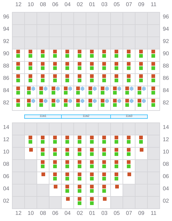 Bay 011 view and slots of DORIS OCEAN