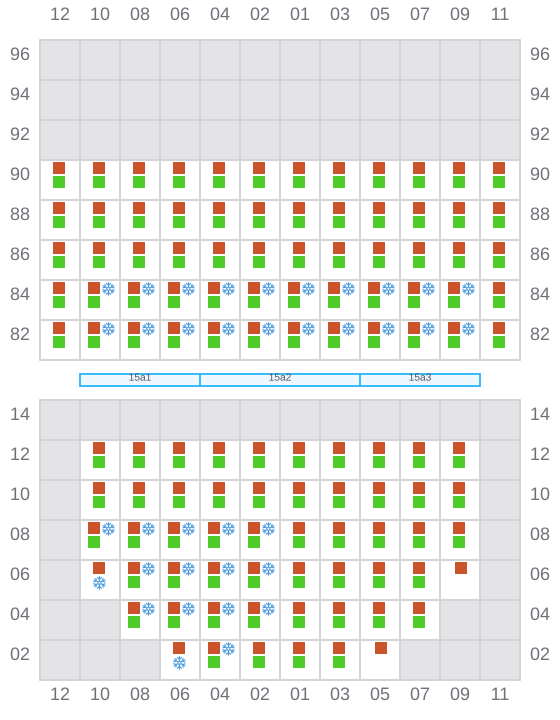 Bay 015 view and slots of DORIS OCEAN