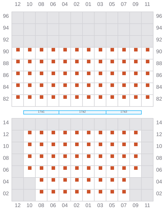 Bay 017 view and slots of DORIS OCEAN