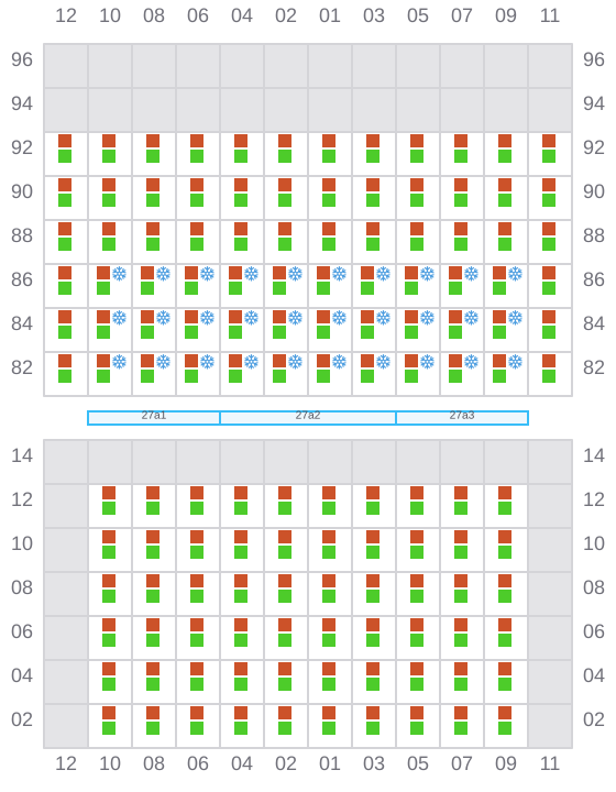 Bay 027 view and slots of DORIS OCEAN