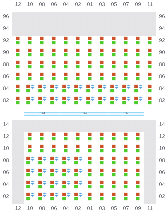 Bay 031 view and slots of DORIS OCEAN
