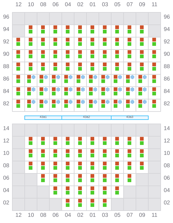 Bay 043 view and slots of DORIS OCEAN