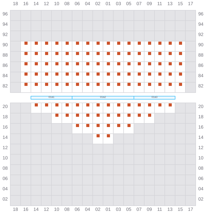 Bay 001 view and slots of ONE ARCADIA