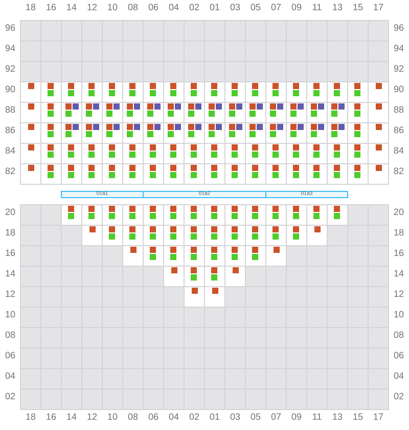 Bay 003 view and slots of ONE ARCADIA