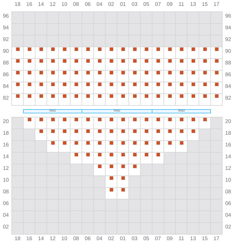 Bay 005 view and slots of ONE ARCADIA
