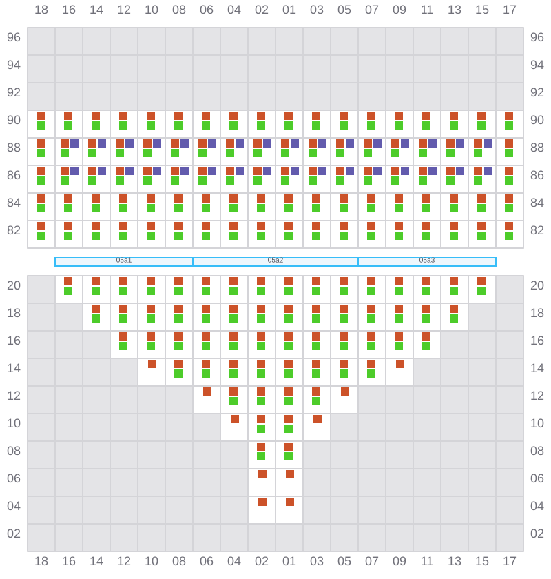 Bay 007 view and slots of ONE ARCADIA