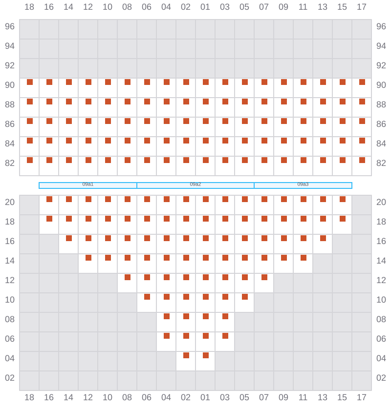 Bay 009 view and slots of ONE ARCADIA