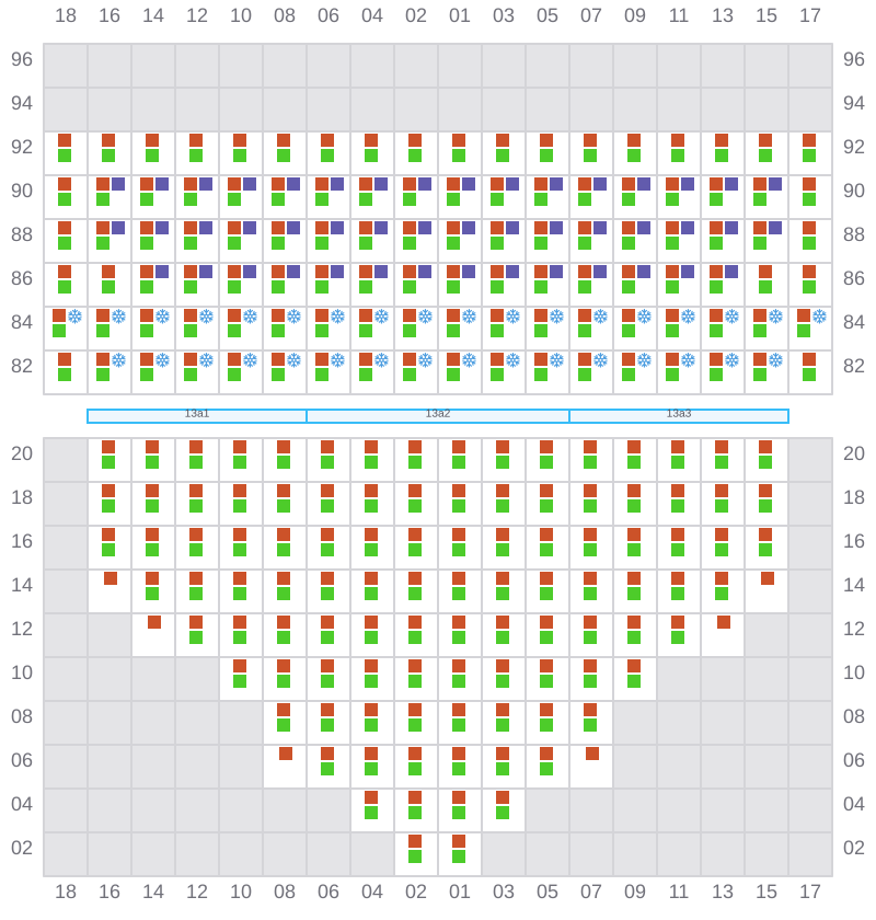 Bay 015 view and slots of ONE ARCADIA