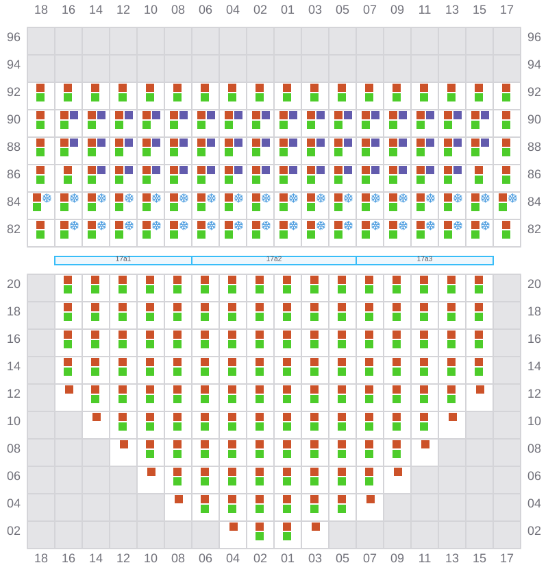 Bay 019 view and slots of ONE ARCADIA