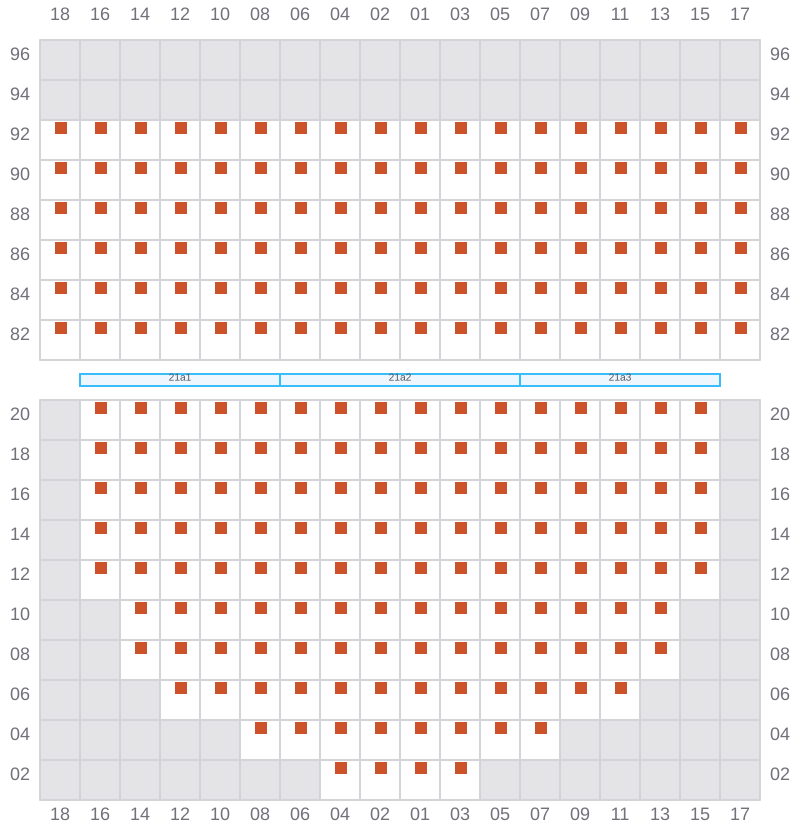 Bay 021 view and slots of ONE ARCADIA