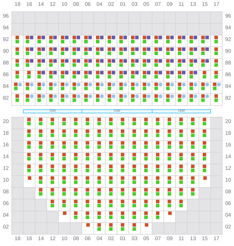Bay 023 view and slots of ONE ARCADIA