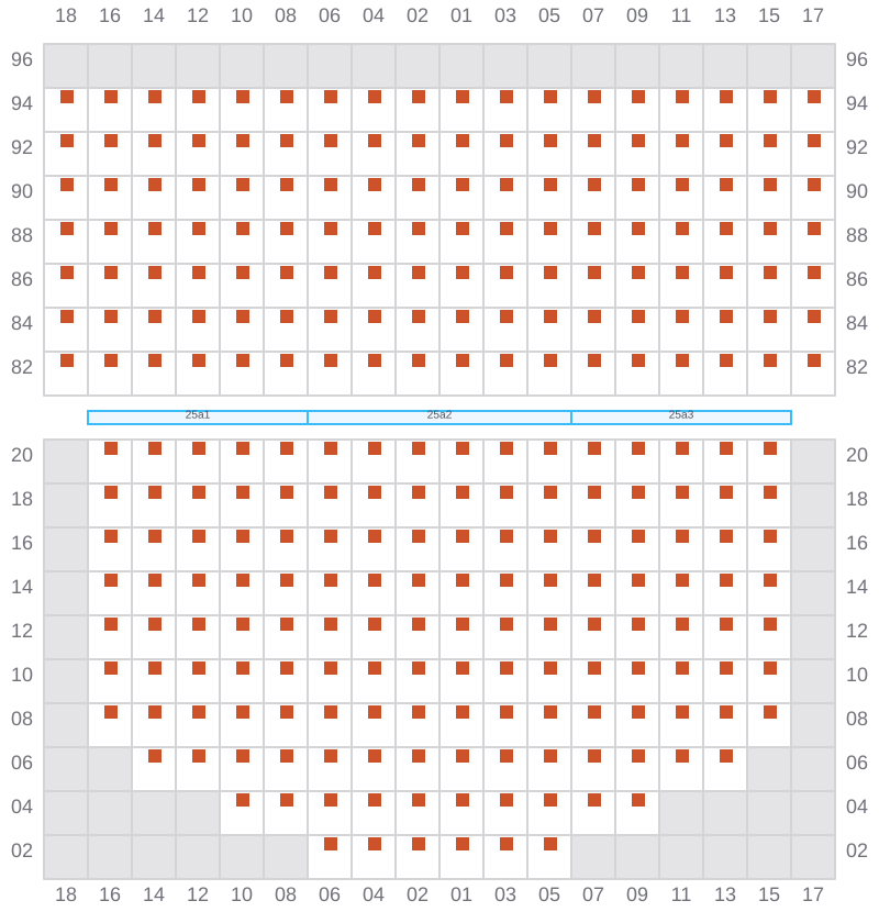 Bay 025 view and slots of ONE ARCADIA