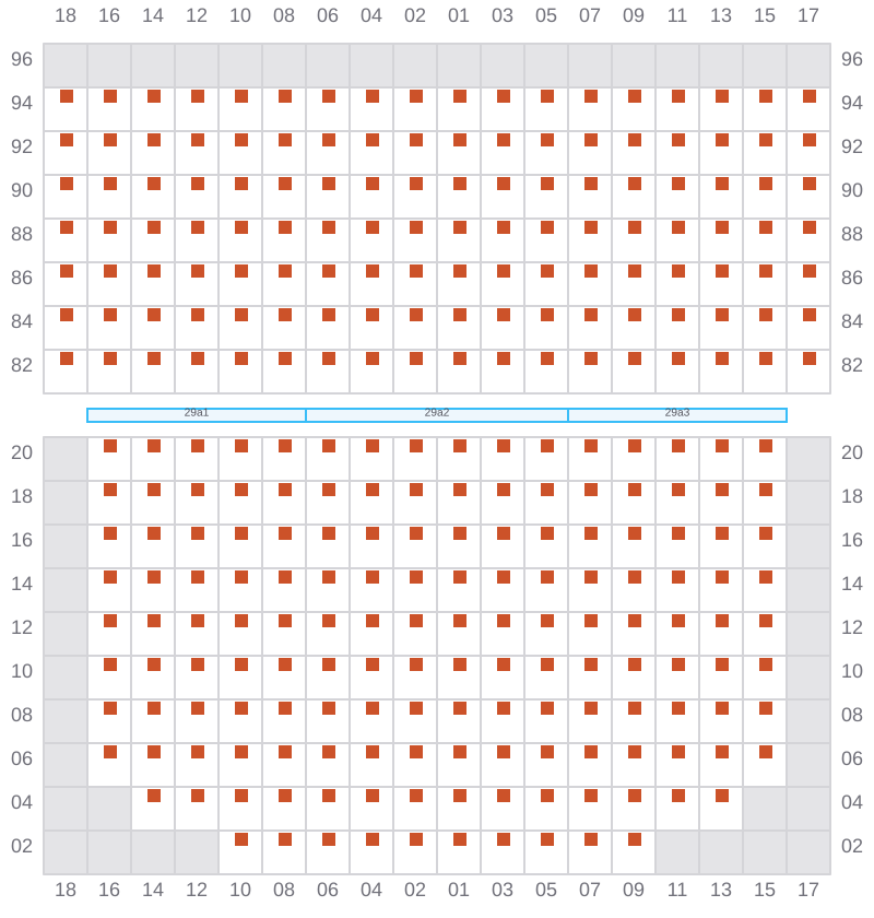 Bay 029 view and slots of ONE ARCADIA