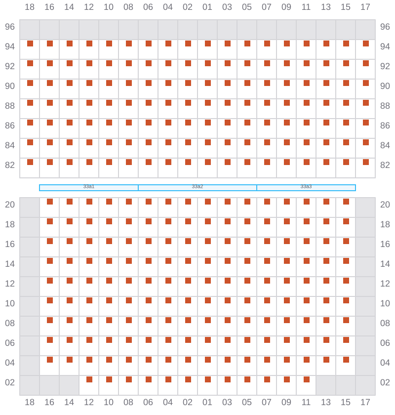Bay 033 view and slots of ONE ARCADIA