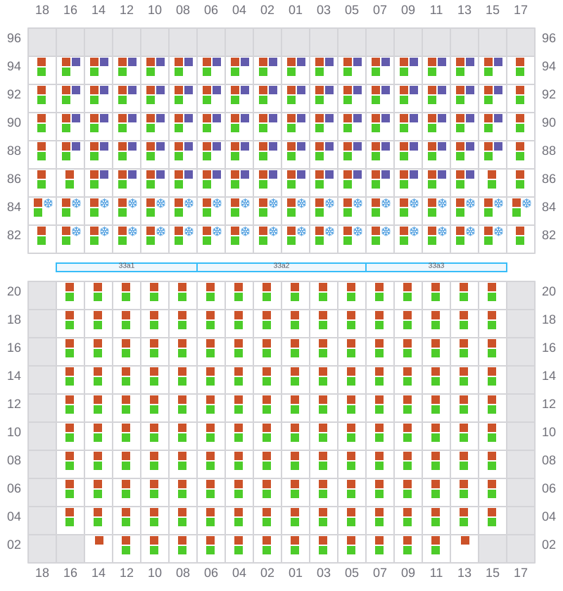 Bay 035 view and slots of ONE ARCADIA