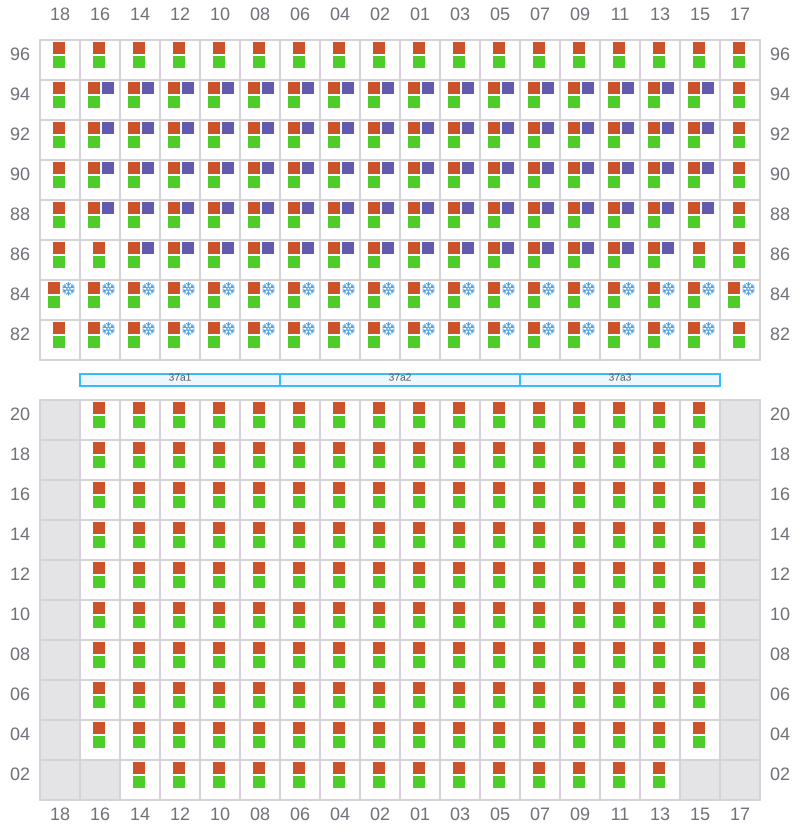 Bay 039 view and slots of ONE ARCADIA
