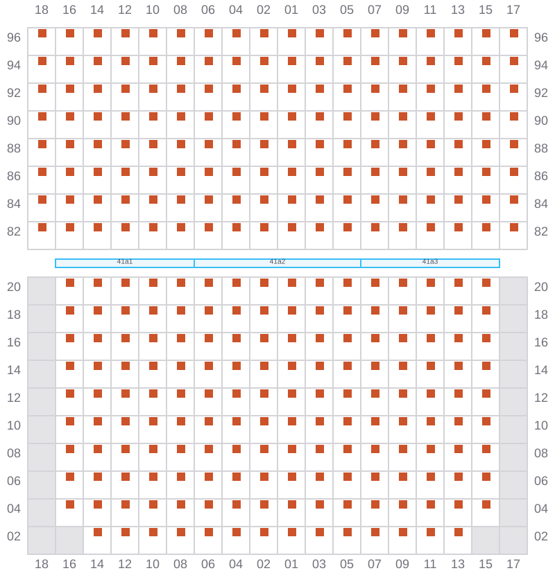 Bay 041 view and slots of ONE ARCADIA