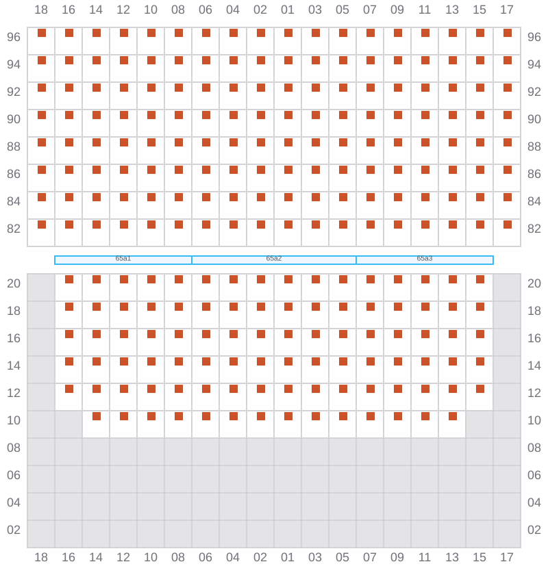 Bay 065 view and slots of ONE ARCADIA