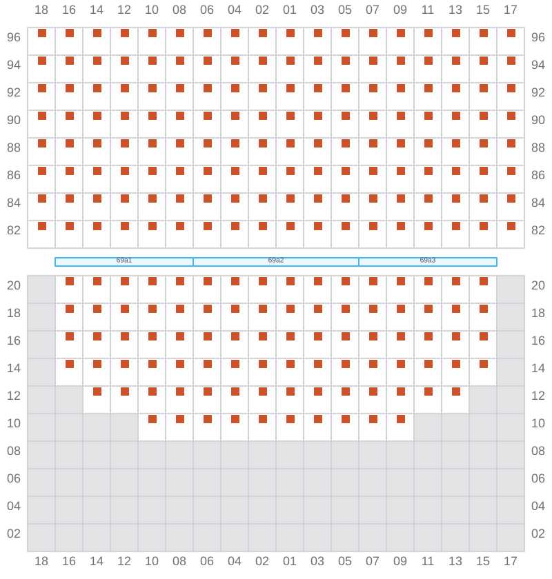 Bay 069 view and slots of ONE ARCADIA