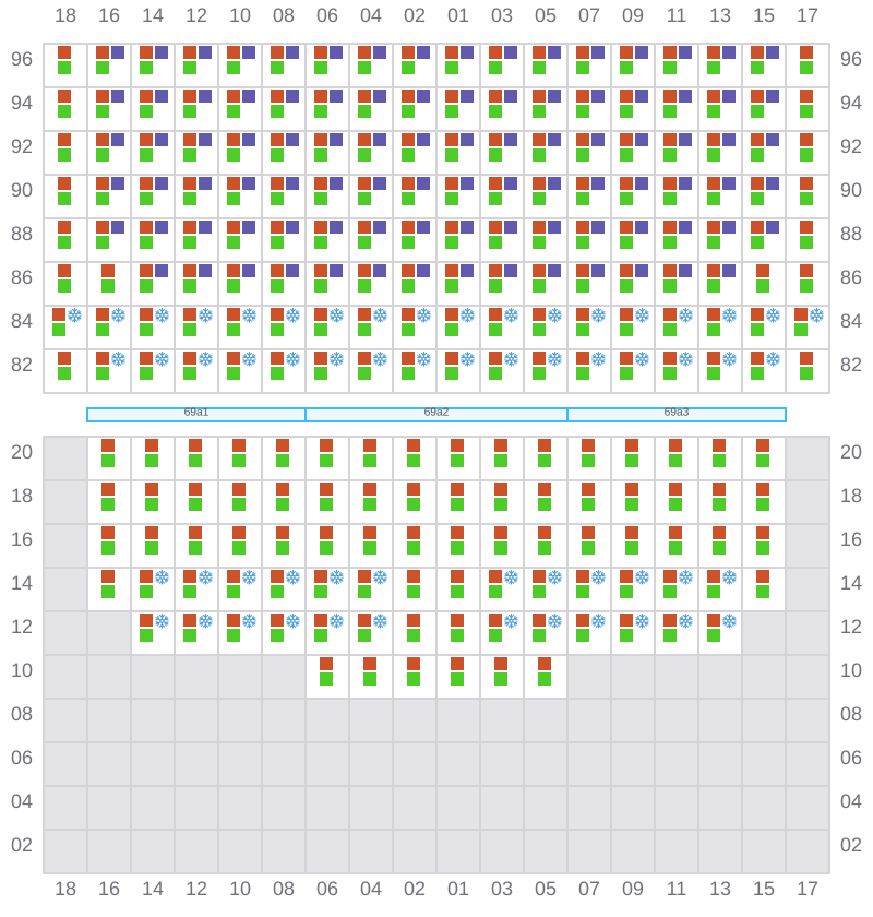 Bay 071 view and slots of ONE ARCADIA