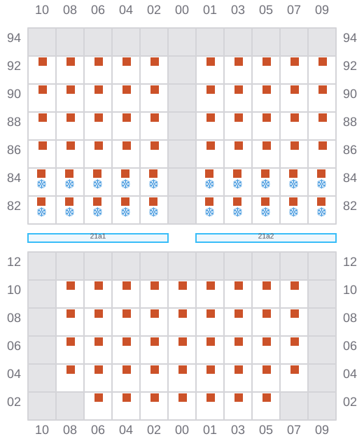 Bay 023 view and slots of HANSA LANKA