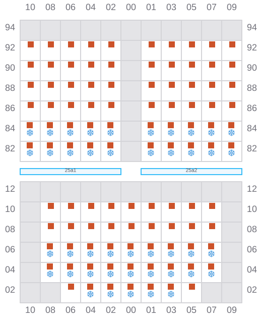 Bay 027 view and slots of HANSA LANKA