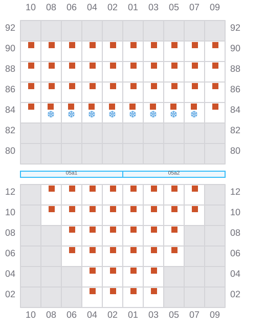 Bay 007 view and slots of VLADIVOSTOK