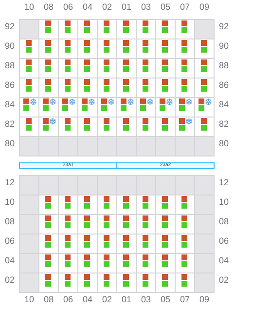 Bay 023 view and slots of VLADIVOSTOK