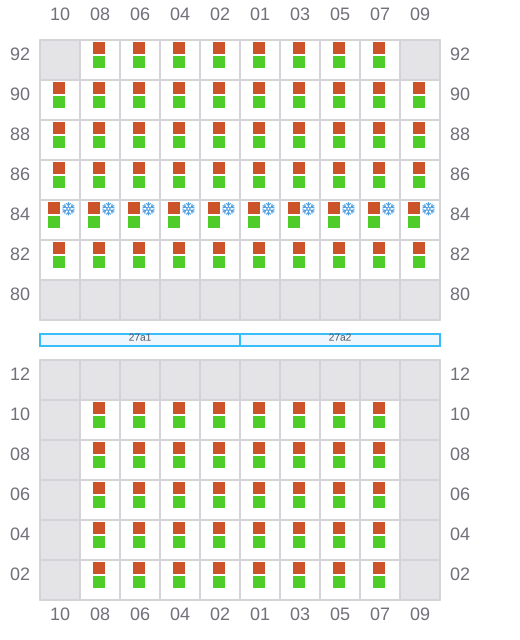 Bay 027 view and slots of VLADIVOSTOK
