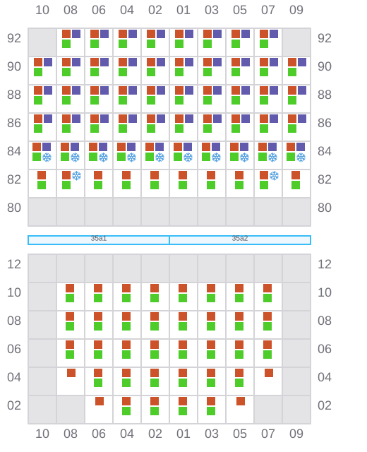 Bay 035 view and slots of VLADIVOSTOK