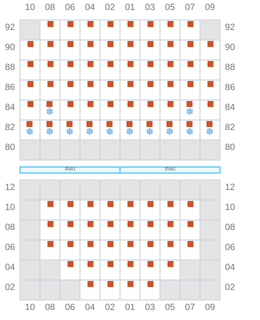 Bay 037 view and slots of VLADIVOSTOK