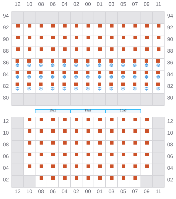 Bay 015 view and slots of CAPE SPENCER