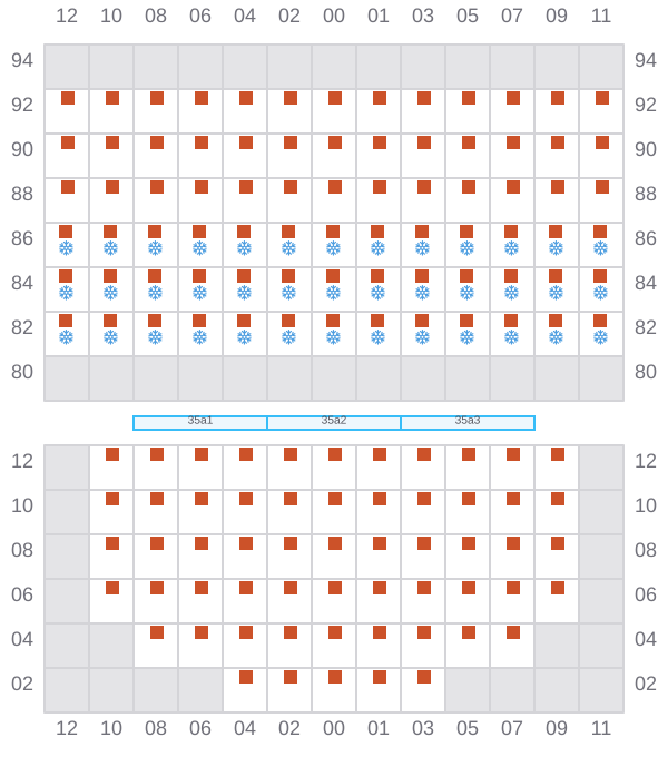 Bay 035 view and slots of CAPE SPENCER