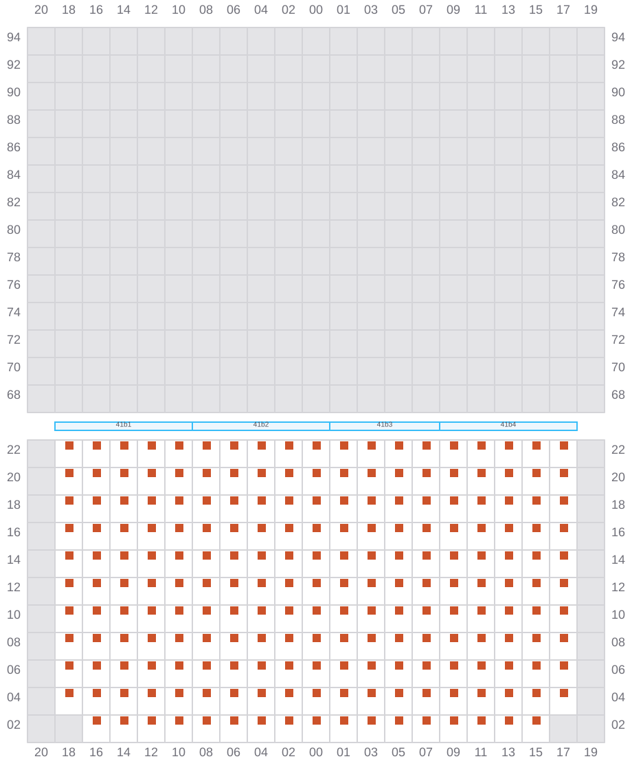 Bay 043 view and slots of CMA CGM BENJAMIN FRANKLIN