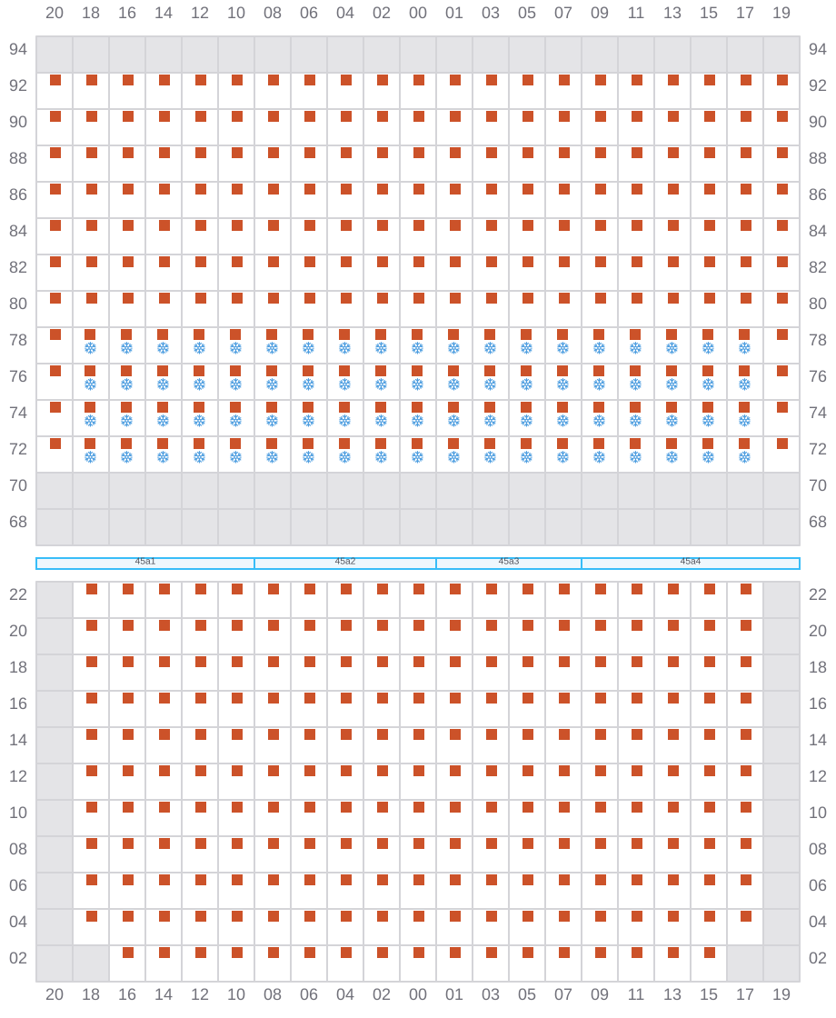 Bay 047 view and slots of CMA CGM BENJAMIN FRANKLIN