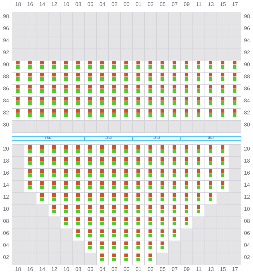 Bay 015 view and slots of CSCL SOUTH CHINA SEA