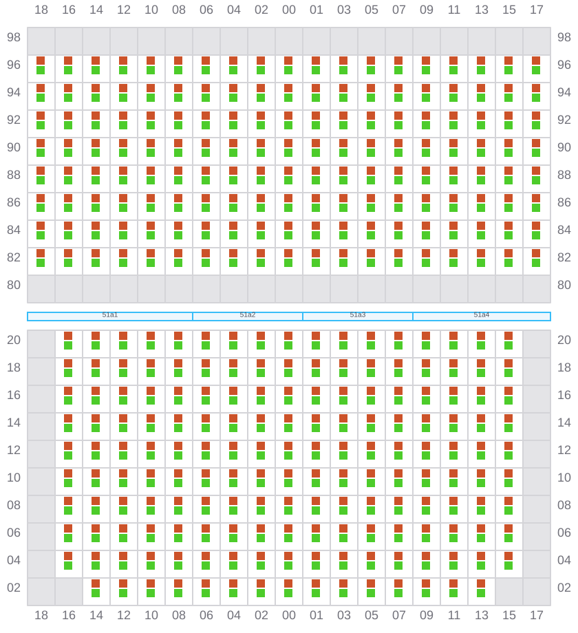 Bay 051 view and slots of CSCL SOUTH CHINA SEA
