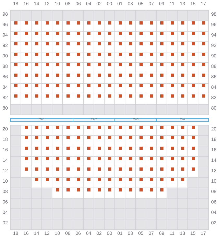 Bay 065 view and slots of CSCL SOUTH CHINA SEA