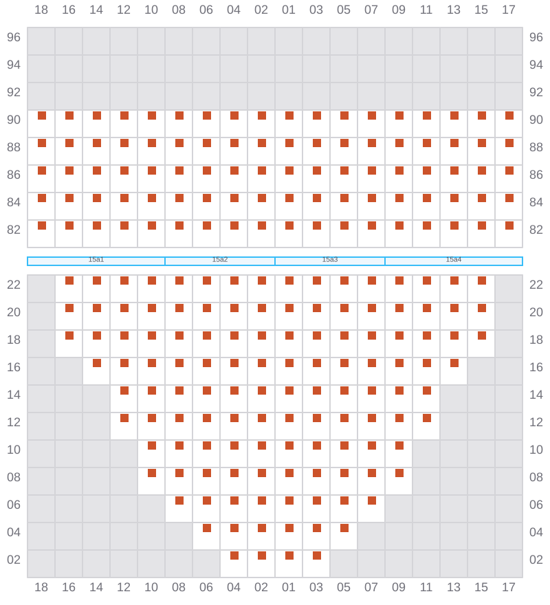 Bay 015 view and slots of CMA CGM TITAN