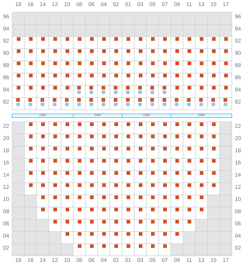 Bay 023 view and slots of CMA CGM TITAN