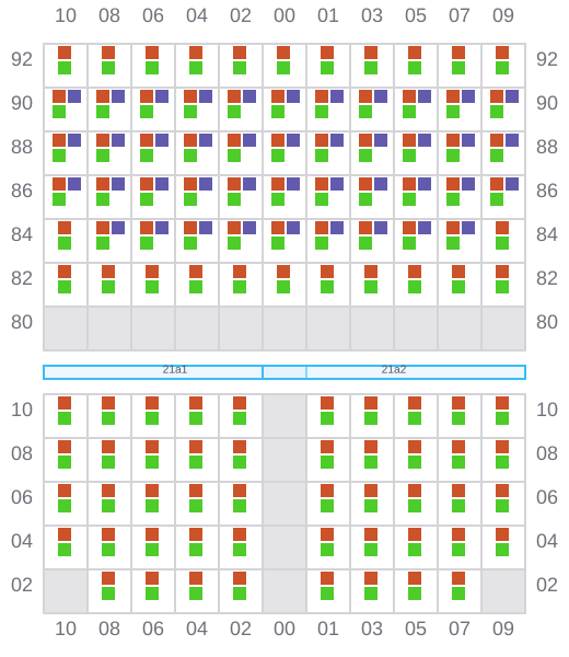 Bay 021 view and slots of OLIVIA