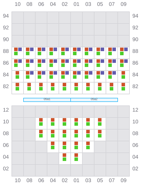 Bay 005 view and slots of EF EMMA