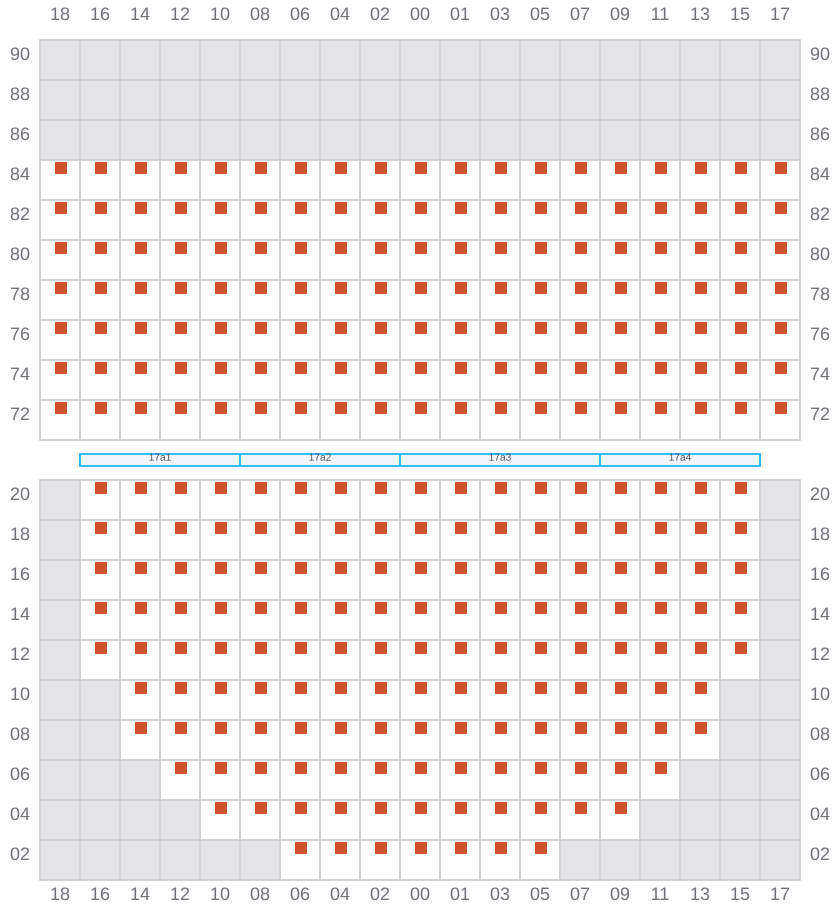 Bay 017 view and slots of CMA CGM MISSOURI