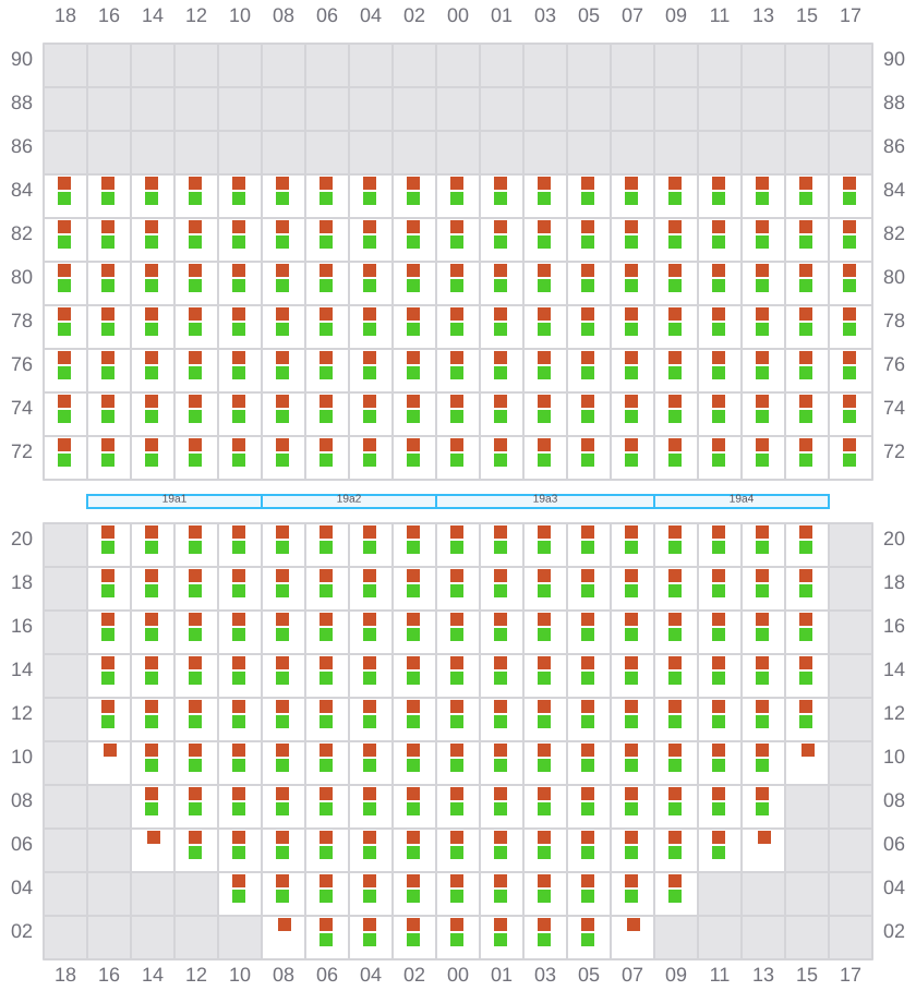Bay 019 view and slots of CMA CGM MISSOURI