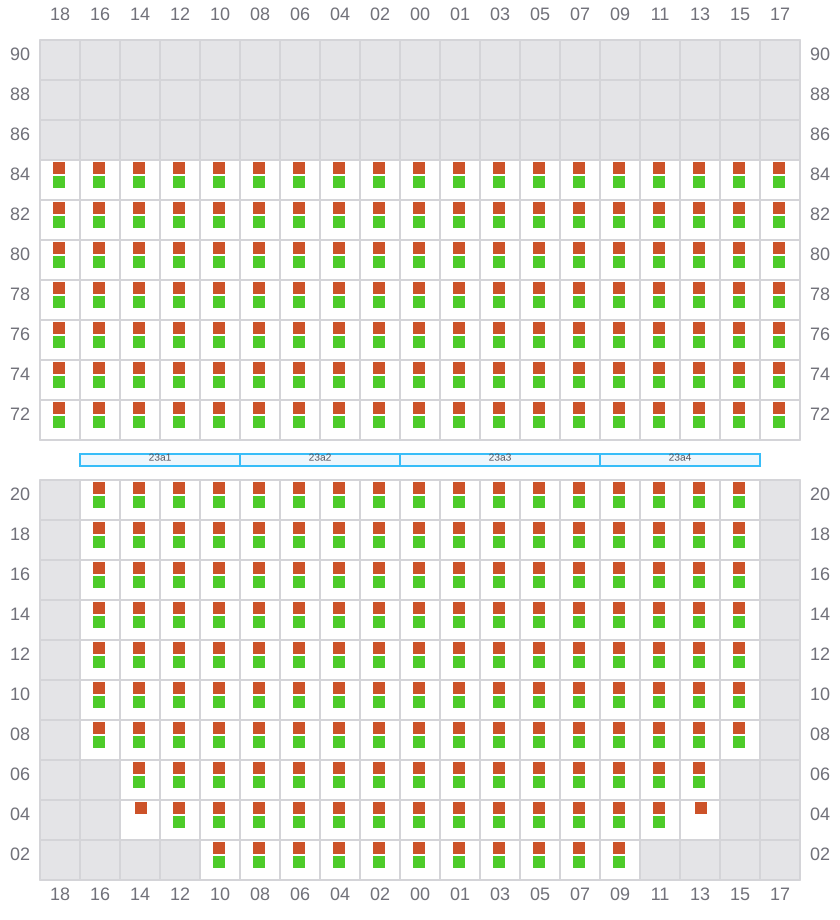 Bay 023 view and slots of CMA CGM MISSOURI