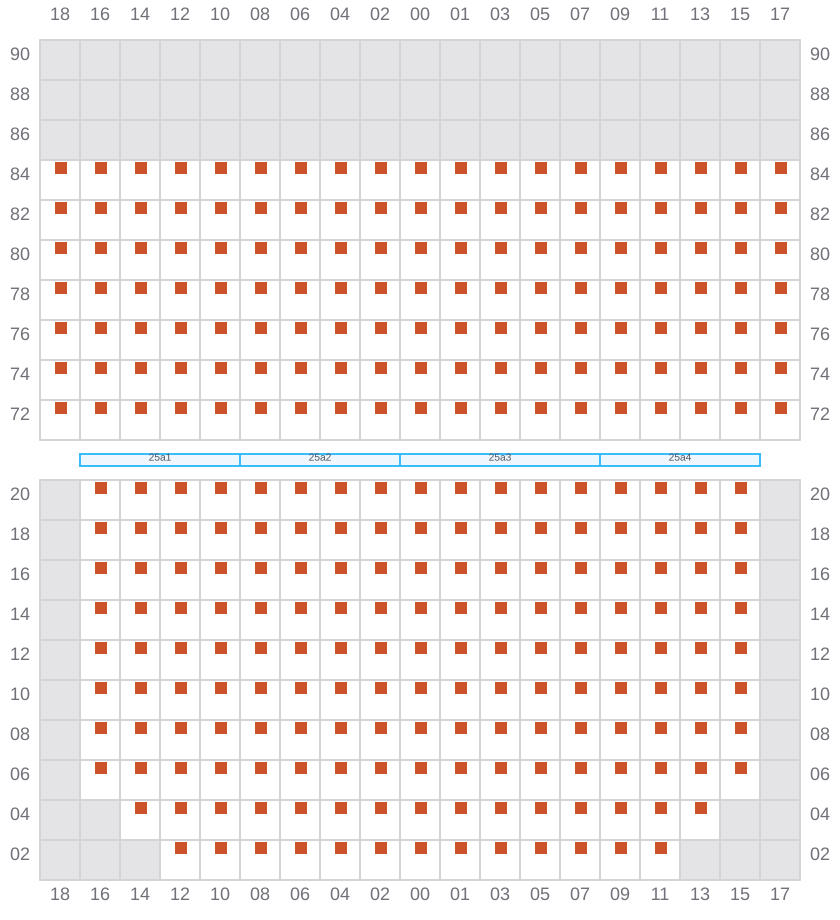 Bay 025 view and slots of CMA CGM MISSOURI