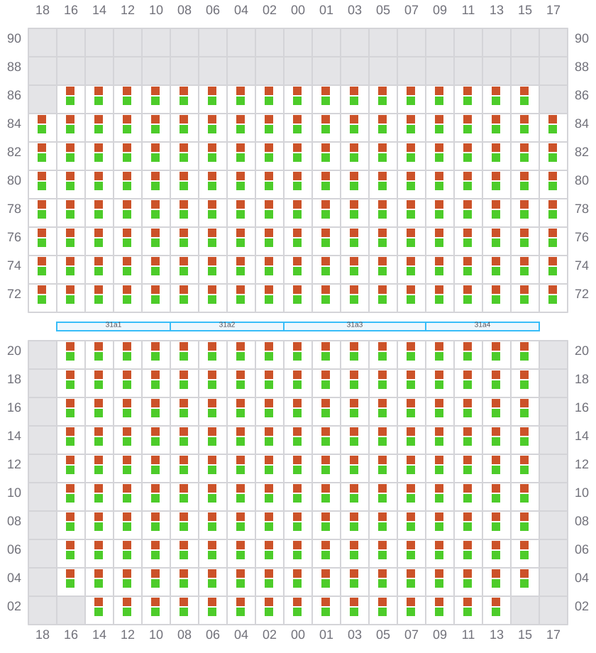 Bay 031 view and slots of CMA CGM MISSOURI