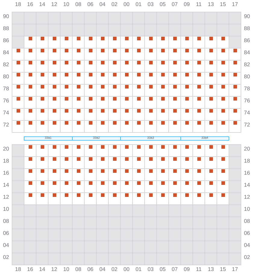 Bay 033 view and slots of CMA CGM MISSOURI