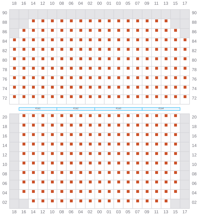 Bay 041 view and slots of CMA CGM MISSOURI